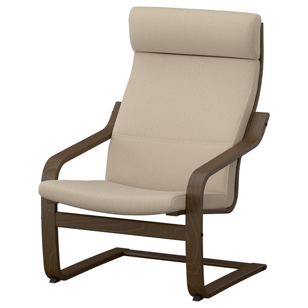 POÄNG Sillón, efecto nogal/Kelinge beige