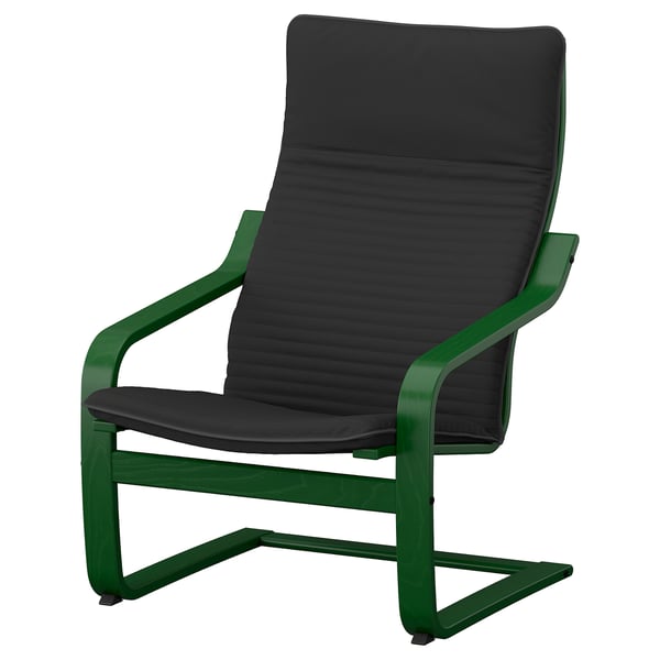 POÄNG Sillón, verde oscuro/Knisa negro