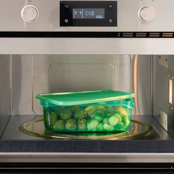 PRUTA Recipiente con tapa, juego de 17, verde