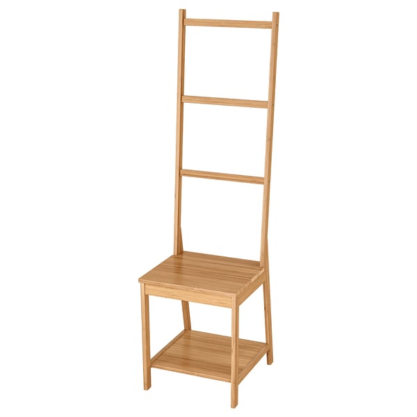 RÅGRUND Silla y toallero, bambú