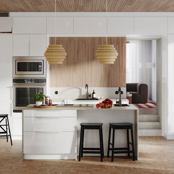 RINGHULT Puerta, alto brillo blanco, 38x76 cm