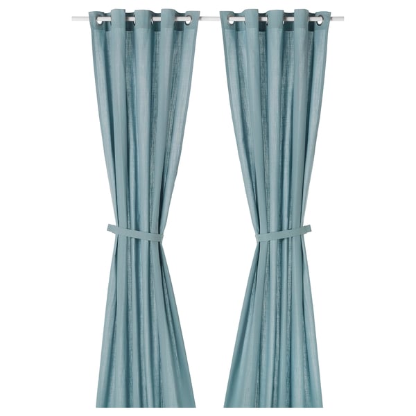RITVA Cortinas con alzapaños, 1 par