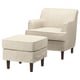 ROCKSJÖN Sillón con taburete, Kilanda beige claro