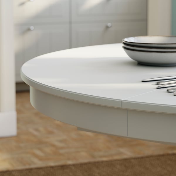 ROSENTORP Mesa extensible, blanco, 110/155 cm