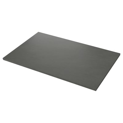 SÄLJAN Barra para isla de cocina, gris oscuro efecto piedra/laminado, 188x107x4 cm