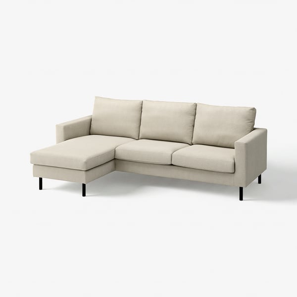 SALTSJÖBADEN Sofá 3 plazas con chaise, Fridtuna beige claro