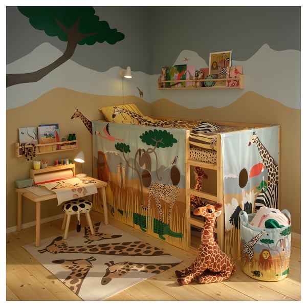 SANDLÖPARE Peluche, jirafa/café, 70 cm
