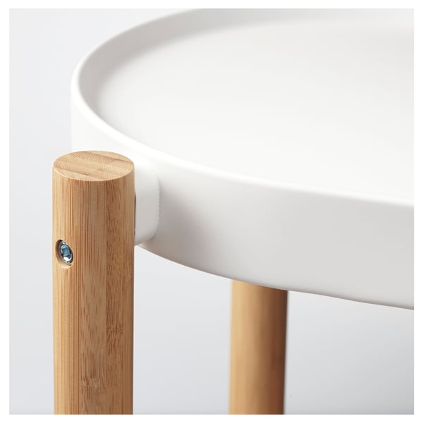 SATSUMAS Pedestal para plantas, bambú/blanco, 70 cm