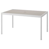 SEGERÖN Mesa, exterior, blanco/beige, 91x147 cm