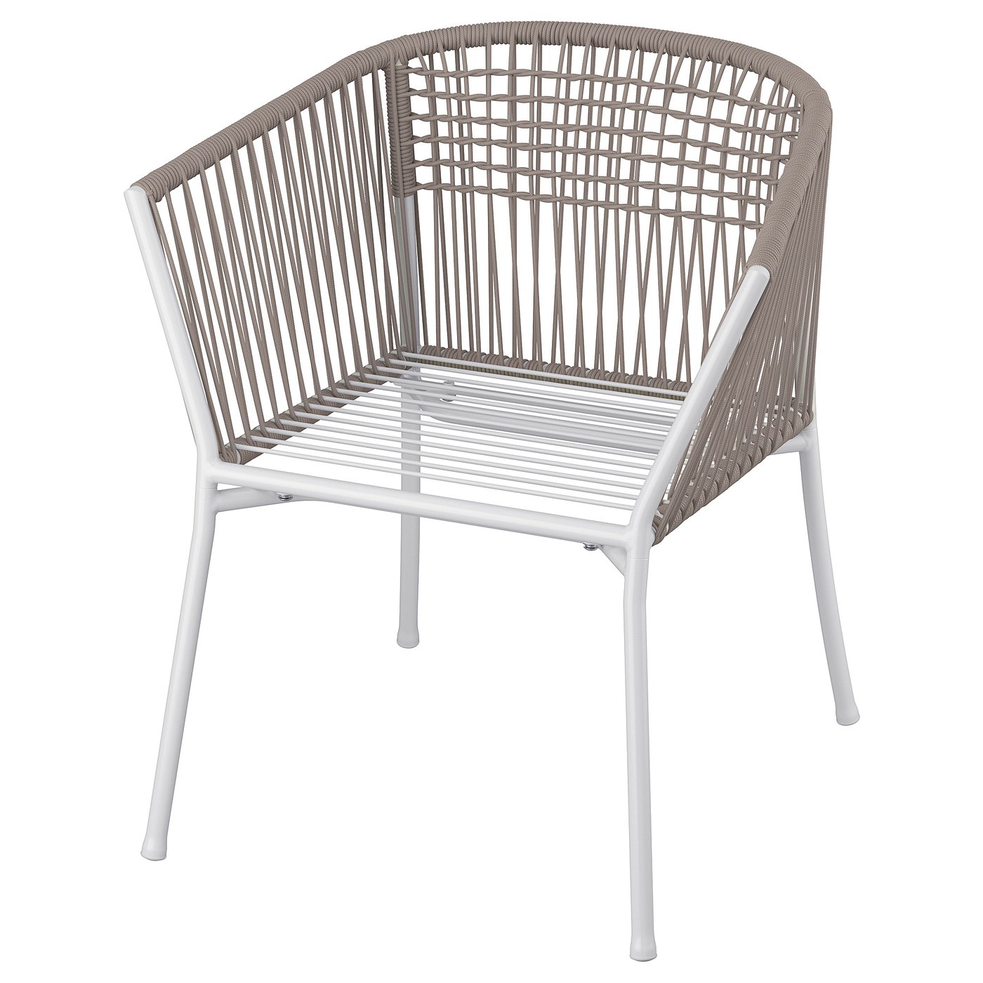 SEGERÖN Silla con reposabrazos, exterior, blanco/beige
