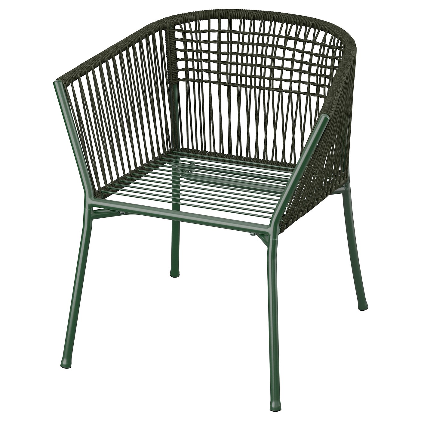 SEGERÖN Silla con reposabrazos, exterior, verde oscuro