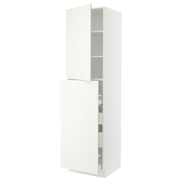 SEKTION Gabin alt extb 2 prtas 4 cjnes+ests, blanco/Vallstena blanco, 61.0x61.0x228.6 cm