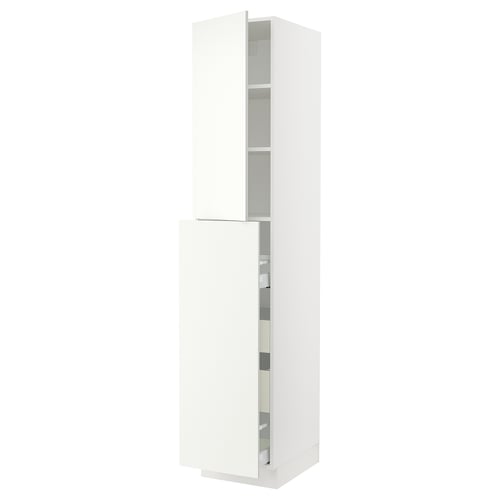 SEKTION Gabin alt extb 2 prtas 4 cjnes+ests, blanco/Vallstena blanco, 46x61x229 cm