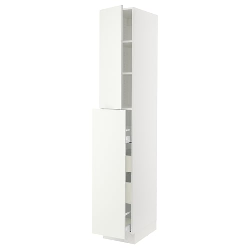 SEKTION Gabin alt extb 2 prtas 4 cjnes+ests, blanco/Vallstena blanco, 38x61x229 cm
