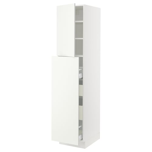 SEKTION Gabin alt extb 2 prtas 4 cjnes+ests, blanco/Vallstena blanco, 46x61x203 cm