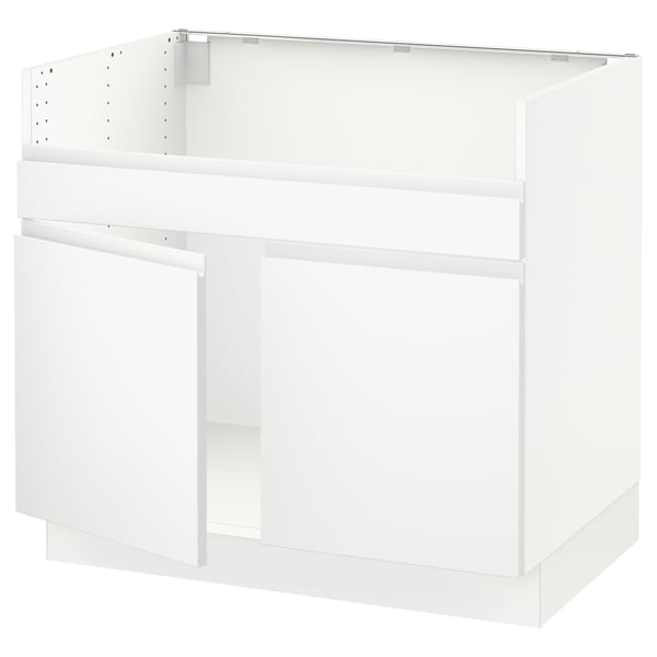 SEKTION Gabin bajo p/tarja doble HAVSEN, blanco/Voxtorp blanco mate, 91x61x76 cm