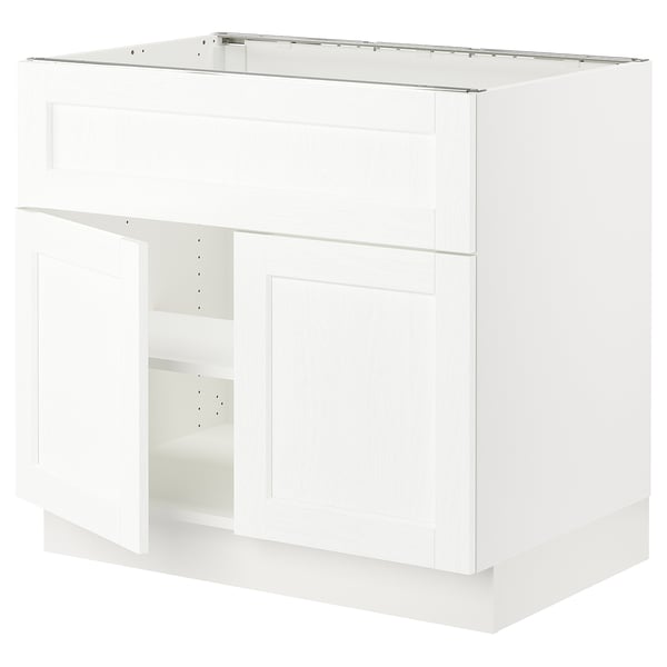 SEKTION Gabin bajo parrilla/int ext+2 prtas, blanco Enköping/blanco efecto madera, 91x61x76 cm