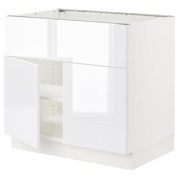 SEKTION Gabin bajo parrilla/int ext+2 prtas, blanco/Ringhult blanco, 91x61x76 cm