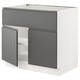 SEKTION Gabin bajo parrilla/int ext+2 prtas, blanco/Voxtorp gris oscuro, 91x61x76 cm