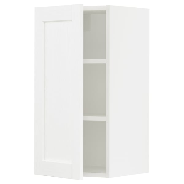 SEKTION Gabin pared 1 puerta c/ estantes, blanco Enköping/blanco efecto madera, 38x37x76 cm