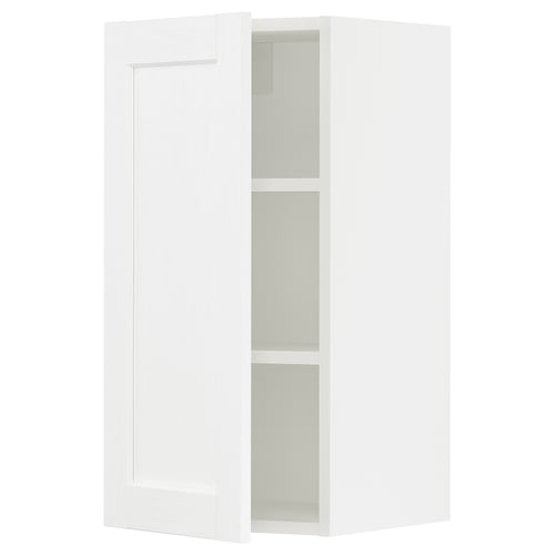 SEKTION Gabin pared 1 puerta c/ estantes, blanco Enköping/blanco efecto madera, 38x37x76 cm