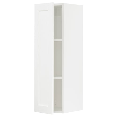 SEKTION Gabin pared 1 puerta c/ estantes, blanco Enköping/blanco efecto madera, 31x37x102 cm