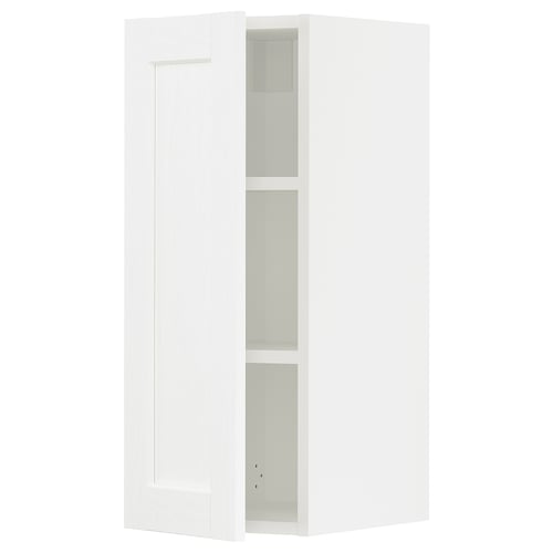 SEKTION Gabin pared 1 puerta c/ estantes, blanco Enköping/blanco efecto madera, 31x37x76 cm