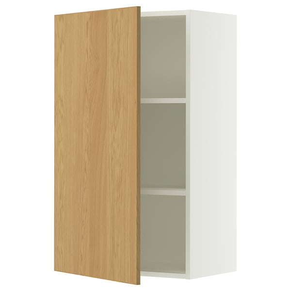 SEKTION Gabin pared 1 puerta c/ estantes, blanco/Sinarp chapa roble, 61x37x102 cm