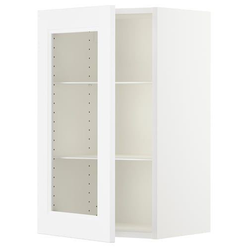 SEKTION Gabin pared 1 puerta vidrio c/ ests, blanco/Axstad blanco mate, 46x37x76 cm