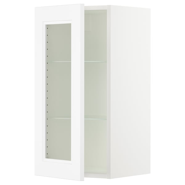 SEKTION Gabin pared 1 puerta vidrio c/ ests, blanco/Axstad blanco mate, 38x37x76 cm