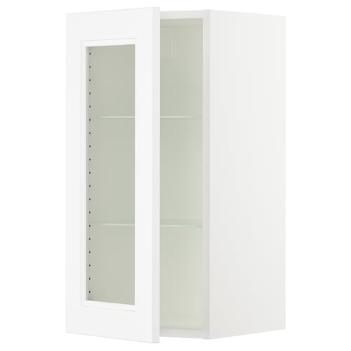 SEKTION Gabin pared 1 puerta vidrio c/ ests, blanco/Axstad blanco mate, 38x37x76 cm