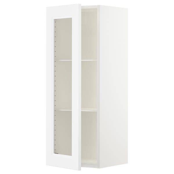 SEKTION Gabin pared 1 puerta vidrio c/ ests, blanco/Axstad blanco mate, 38x37x102 cm