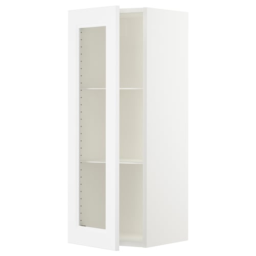 SEKTION Gabin pared 1 puerta vidrio c/ ests, blanco/Axstad blanco mate, 38x37x102 cm