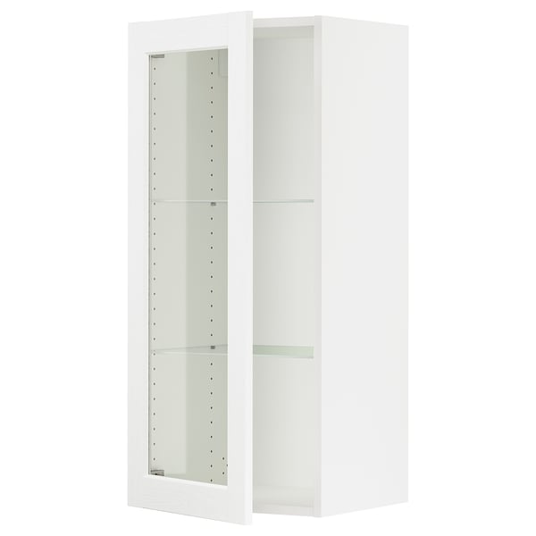 SEKTION Gabin pared 1 puerta vidrio c/ ests, blanco Enköping/blanco efecto madera, 46x37x102 cm