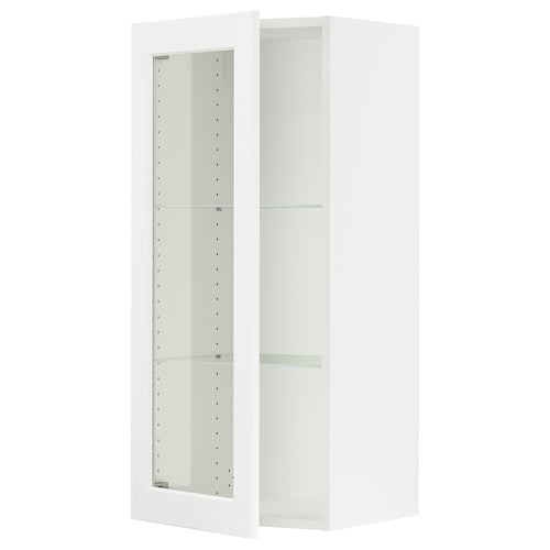SEKTION Gabin pared 1 puerta vidrio c/ ests, blanco Enköping/blanco efecto madera, 46x37x102 cm
