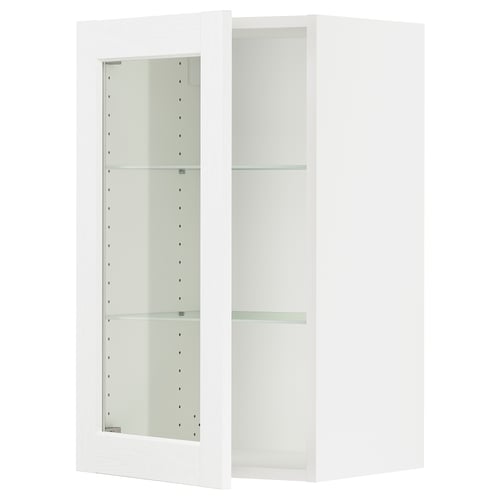 SEKTION Gabin pared 1 puerta vidrio c/ ests, blanco Enköping/blanco efecto madera, 46x37x76 cm