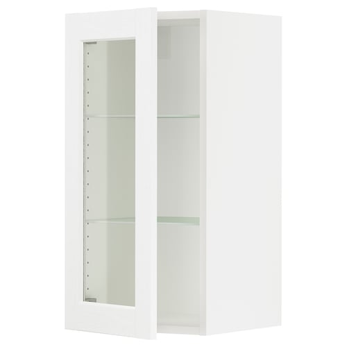SEKTION Gabin pared 1 puerta vidrio c/ ests, blanco Enköping/blanco efecto madera, 38x37x76 cm