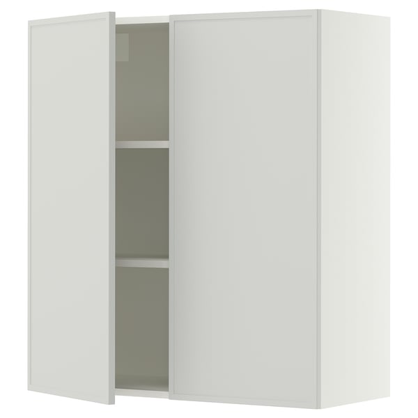 SEKTION Gabin pared 2 puertas c/ estantes, blanco/Aspudden gris claro, 91x37x102 cm
