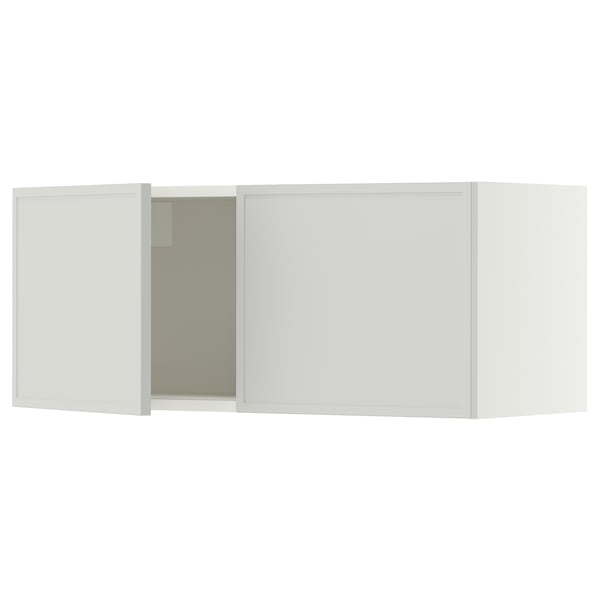 SEKTION Gabin pared 2 puertas c/ estantes, blanco/Aspudden gris claro, 91x37x38 cm