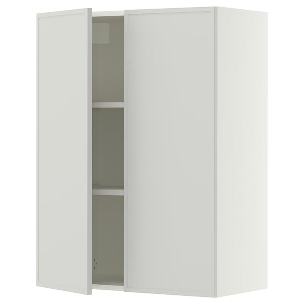 SEKTION Gabin pared 2 puertas c/ estantes, blanco/Aspudden gris claro, 76x37x102 cm