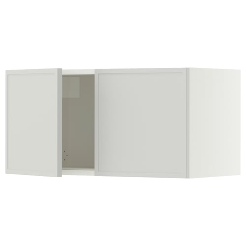 SEKTION Gabin pared 2 puertas c/ estantes, blanco/Aspudden gris claro, 76x37x38 cm
