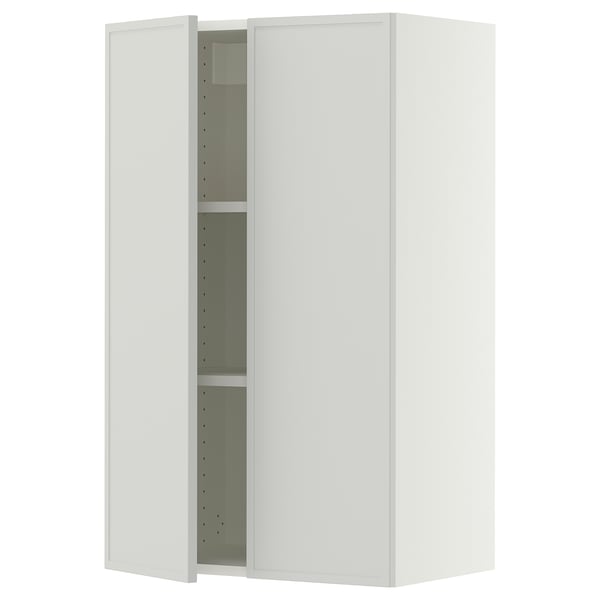 SEKTION Gabin pared 2 puertas c/ estantes, blanco/Aspudden gris claro, 61x37x102 cm