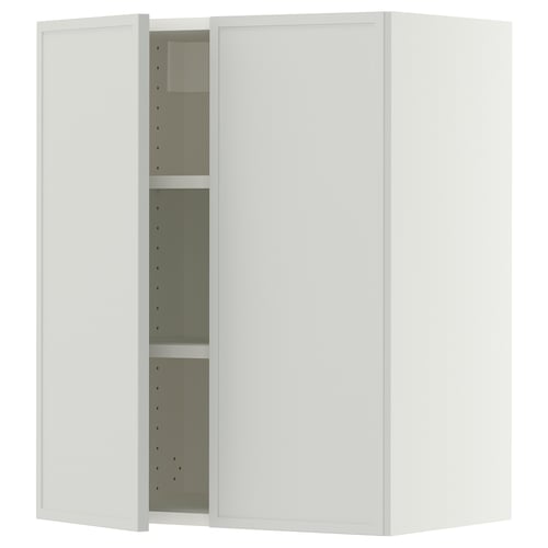 SEKTION Gabin pared 2 puertas c/ estantes, blanco/Aspudden gris claro, 61x37x76 cm
