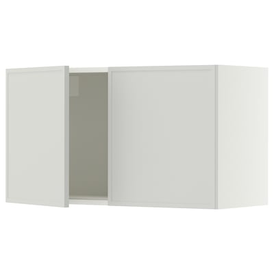 SEKTION Gabin pared 2 puertas c/ estantes, blanco/Aspudden gris claro, 91x37x51 cm