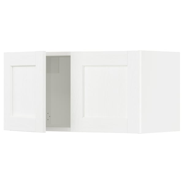 SEKTION Gabin pared 2 puertas c/ estantes, blanco Enköping/blanco efecto madera, 76x37x38 cm