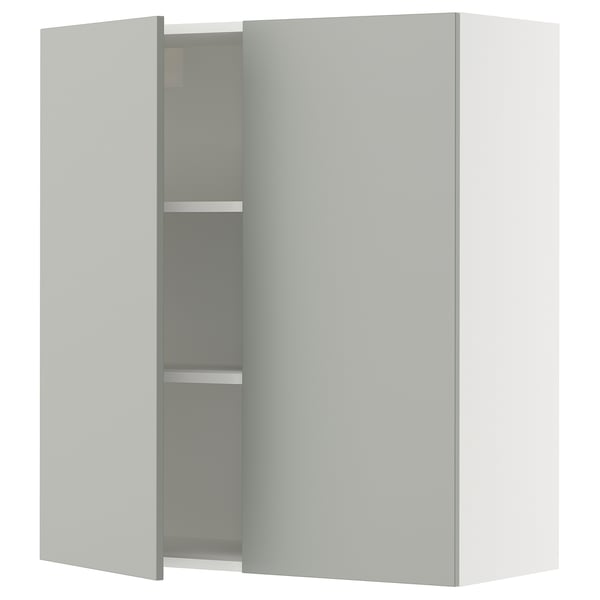 SEKTION Gabin pared 2 puertas c/ estantes, blanco/Havstorp gris claro, 91x37x102 cm