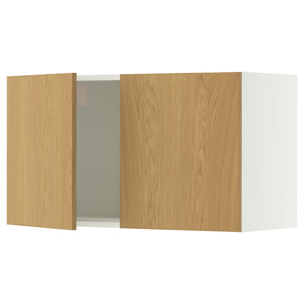 SEKTION Gabin pared 2 puertas c/ estantes, blanco/Sinarp chapa roble, 91x37x51 cm