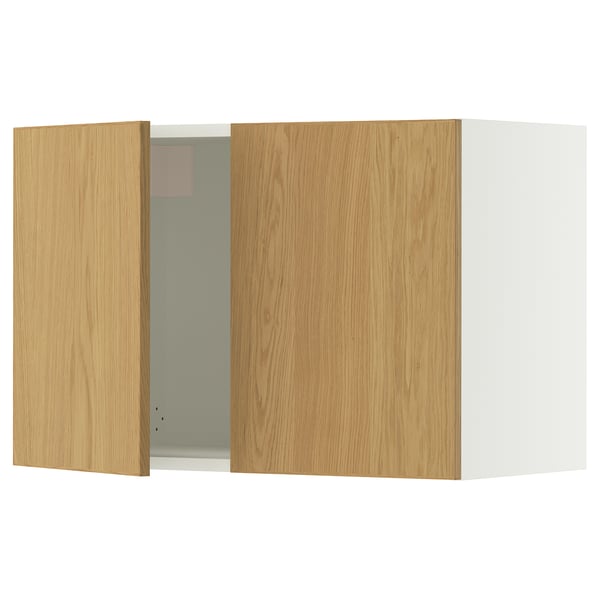 SEKTION Gabin pared 2 puertas c/ estantes, blanco/Sinarp chapa roble, 76x37x51 cm