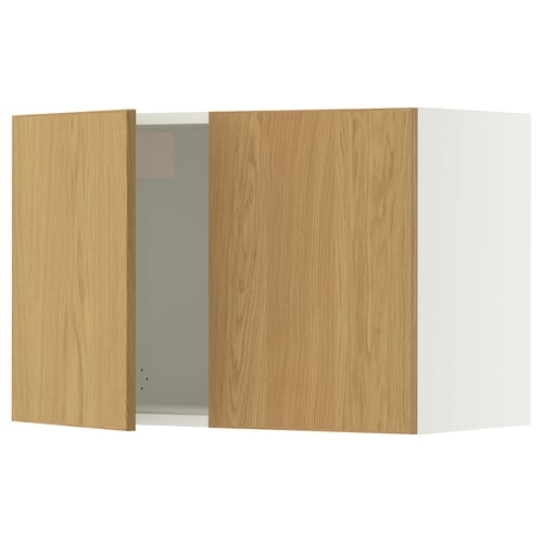 SEKTION Gabin pared 2 puertas c/ estantes, blanco/Sinarp chapa roble, 76x37x51 cm