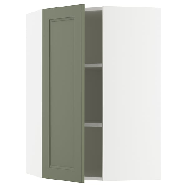 SEKTION Gabin pared esquina 1 puerta c/ests, blanco/Axstad verde grisáceo, 66x37x102 cm